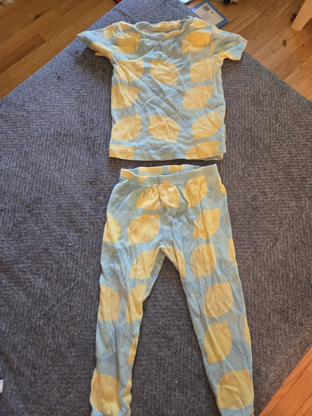 Carter's Light Blue and Yellow Lemon Pajama Set